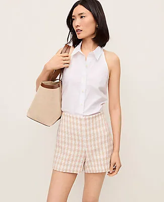 Ann Taylor The Petite Side-Zip Short in Houndstooth Tweed sold by Ann Taylor product image thumbnail 2