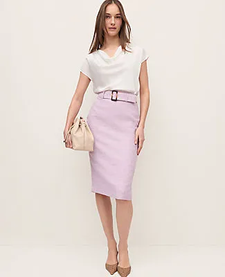 Ann Taylor Petite Tweed Belted Pencil Skirt sold by Ann Taylor