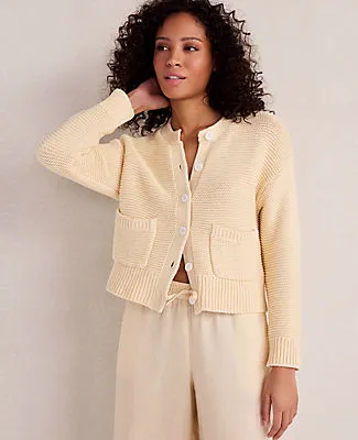 Ann Taylor Haven Well Within Cotton Link Stitch Cardigan sold by Ann Taylor