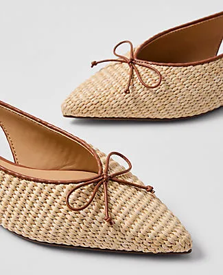 Ann Taylor Weekend Straw Bow Slingback Flat sold by Ann Taylor product image thumbnail 2