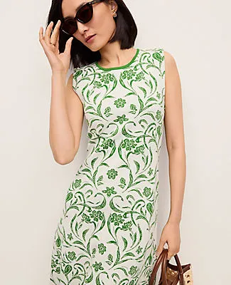 Ann Taylor Petite Floral Jacquard Sweater Dress sold by Ann Taylor
