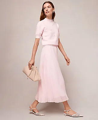 Ann Taylor Chiffon Pleated Midi Skirt sold by Ann Taylor product image thumbnail 5