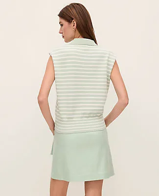 Ann Taylor Petite Weekend Striped Collared Sweater Vest sold by Ann Taylor product image thumbnail 2
