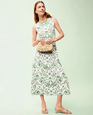 Ann Taylor Petite Floral Jacquard Sweater Dress sold by Ann Taylor product image thumbnail 4