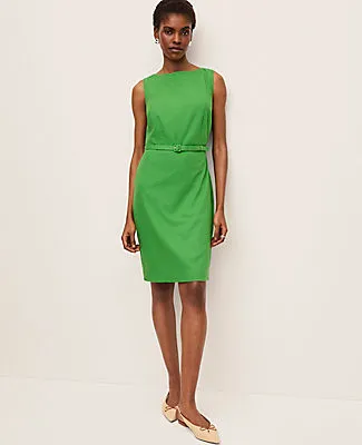 Ann Taylor The Petite Belted Shift Dress in Linen Blend sold by Ann Taylor
