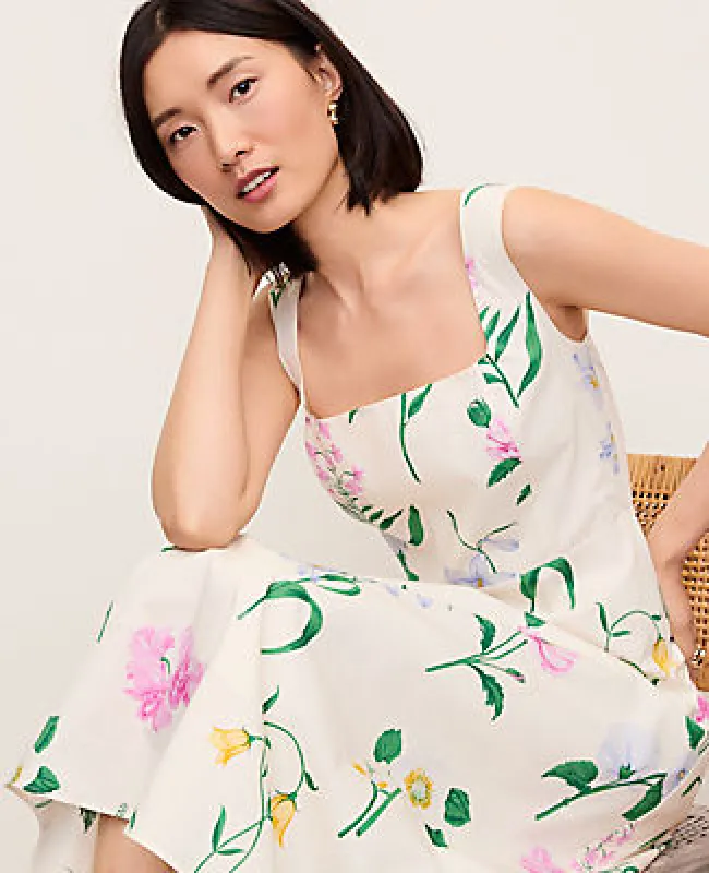 Ann Taylor Petite Floral Flare Midi Dress made by Ann Taylor