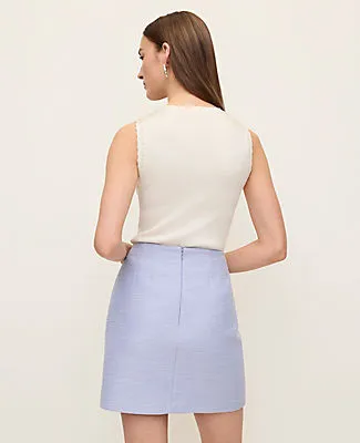 Ann Taylor Petite Tweed Button Front Skirt sold by Ann Taylor product image thumbnail 3