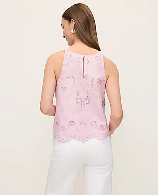 Ann Taylor Petite Eyelet Halter Tank Top sold by Ann Taylor product image thumbnail 2