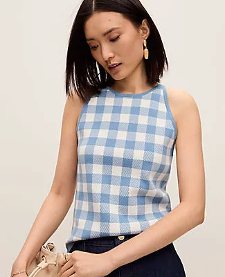 Ann Taylor Gingham Halter Shell Top sold by Ann Taylor product image thumbnail 3