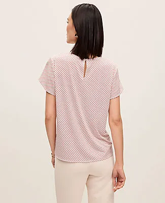 Ann Taylor Geo Mixed Media Crew Neck Tee sold by Ann Taylor product image thumbnail 2