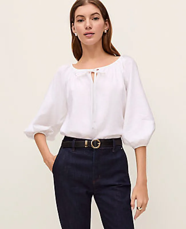 Ann Taylor Weekend Linen Blend Blouse sold by Ann Taylor