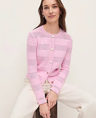 Ann Taylor Petite Mixed Stitch Sweater Jacket sold by Ann Taylor