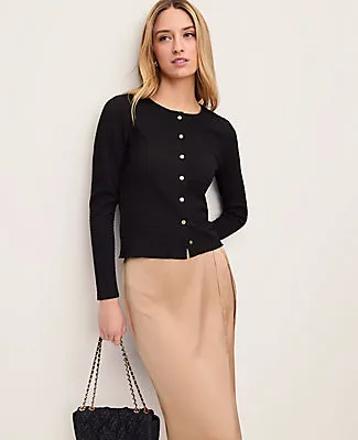 Ann Taylor Petite Lettuce Trim Button Top sold by Ann Taylor