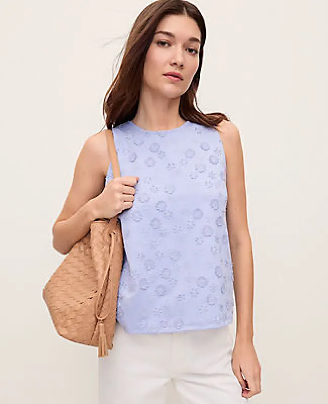 Ann Taylor Petite Daisy Appliqué Tank Top made by Ann Taylor