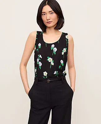Ann Taylor Petite Floral Mixed Media Tank Top sold by Ann Taylor