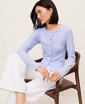 Ann Taylor Petite Lettuce Trim Button Top sold by Ann Taylor product image thumbnail 3