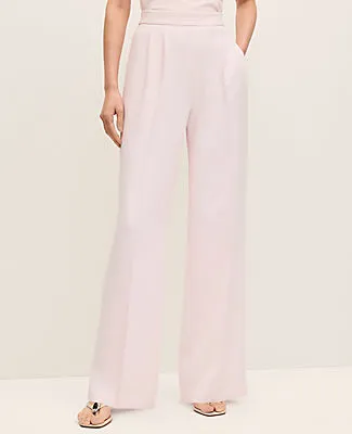 Ann Taylor The Petite Side Zip Wide-Leg Pant in Textured Crepe sold by Ann Taylor product image thumbnail 2
