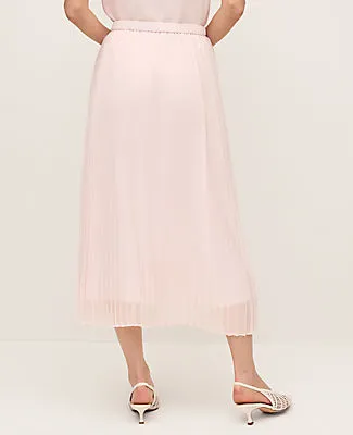 Ann Taylor Chiffon Pleated Midi Skirt sold by Ann Taylor product image thumbnail 3