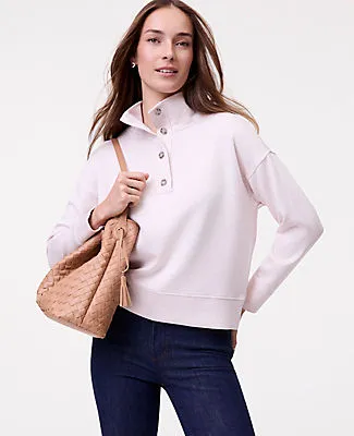 Ann Taylor Weekend Mockneck Sweatshirt in CloudPlush sold by Ann Taylor