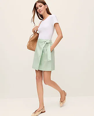 Ann Taylor Weekend Belted Wrap Effect Skirt sold by Ann Taylor