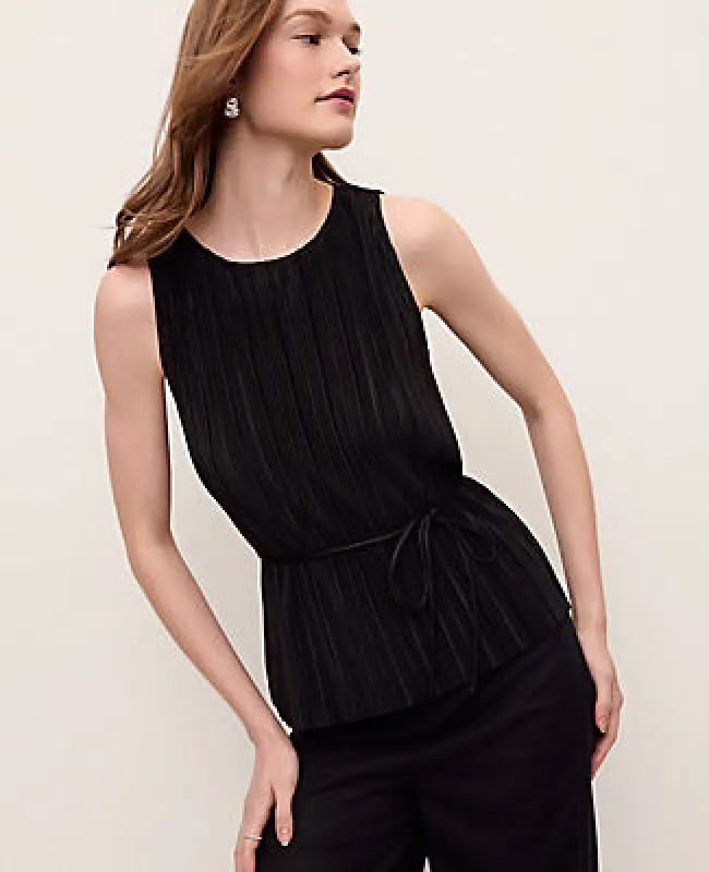 Ann Taylor Petite Pleated Halter Top made by Ann Taylor