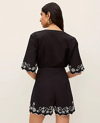 Ann Taylor The Petite Side Zip Scalloped Short sold by Ann Taylor product image thumbnail 3