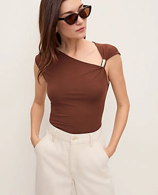 Ann Taylor Asymmetric Draped Top made by Ann Taylor