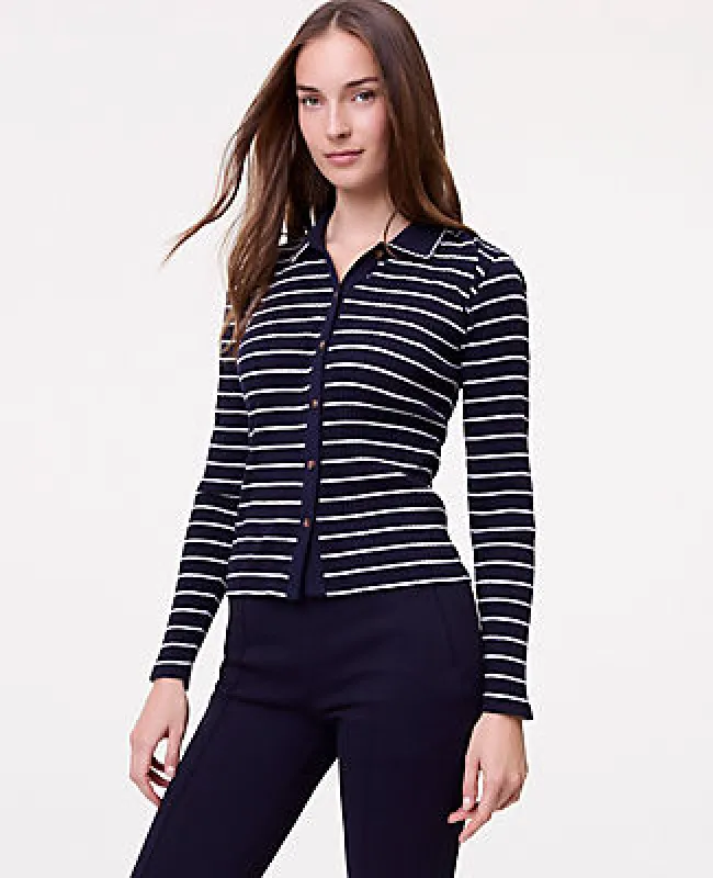 Ann Taylor Weekend Striped Polo Shirt made by Ann Taylor