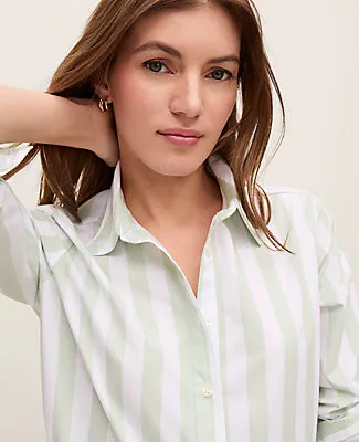 Ann Taylor Weekend Striped Relaxed Perfect Shirt sold by Ann Taylor