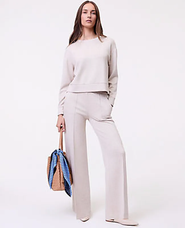 Ann Taylor Petite Weekend Wide-Leg Pant in CloudPlush made by Ann Taylor