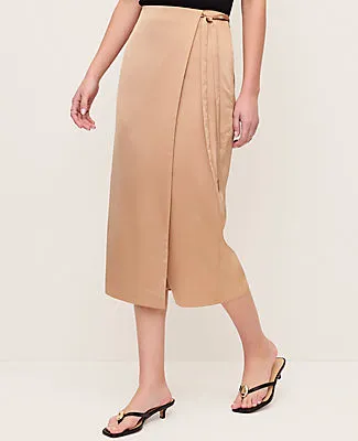 Ann Taylor Petite Satin Wrap Midi Skirt sold by Ann Taylor product image thumbnail 2
