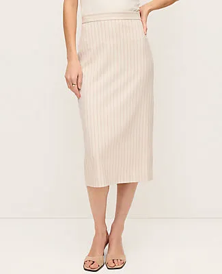 Ann Taylor The Petite Clean Pencil Skirt in Pinstripe sold by Ann Taylor product image thumbnail 2