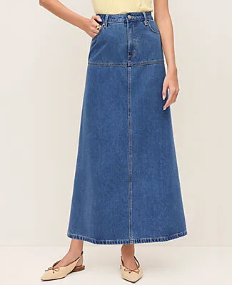 Ann Taylor Petite Weekend Denim Midi Skirt sold by Ann Taylor product image thumbnail 2