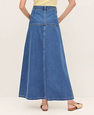 Ann Taylor Petite Weekend Denim Midi Skirt sold by Ann Taylor product image thumbnail 3