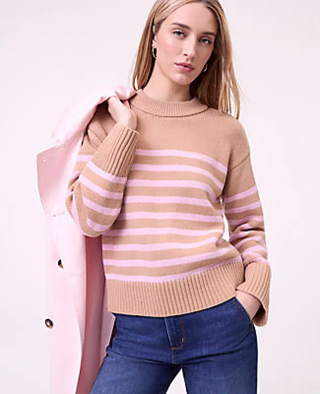 Ann Taylor Petite Weekend Striped Crew Neck Sweater made by Ann Taylor
