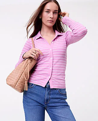 Ann Taylor Weekend Striped Polo Shirt sold by Ann Taylor