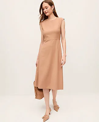Ann Taylor The Crew Neck Flare Midi Dress sold by Ann Taylor