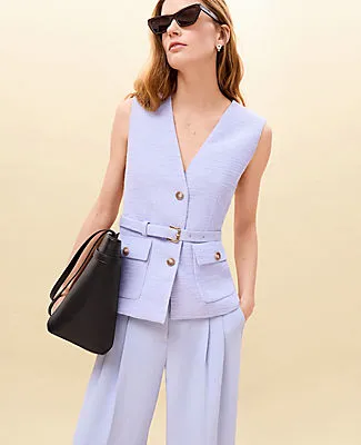 Ann Taylor Petite Belted Tweed Vest sold by Ann Taylor product image thumbnail 4