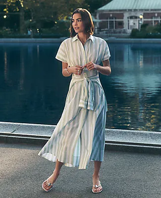 Ann Taylor Petite Weekend Striped Maxi Shirtdress sold by Ann Taylor product image thumbnail 4