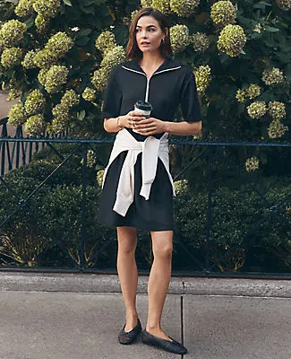 Ann Taylor Petite Weekend CloudPlush Shift Dress sold by Ann Taylor product image thumbnail 3