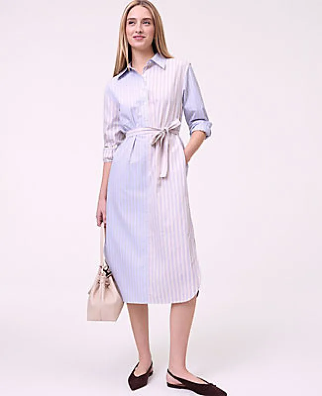 Ann Taylor Weekend Striped Midi Shirtdress made by Ann Taylor