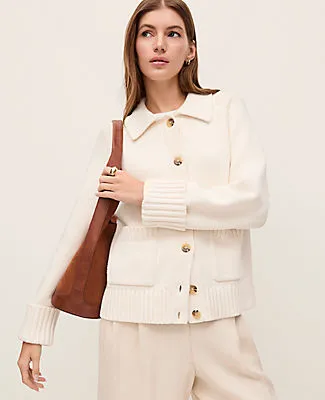 Ann Taylor Weekend Collared Cardigan sold by Ann Taylor product image thumbnail 3
