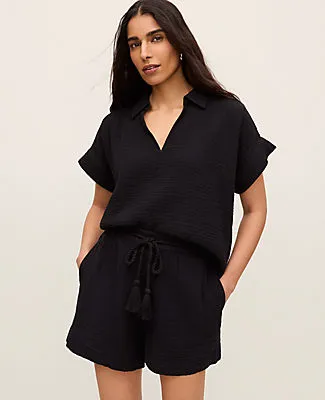 Ann Taylor The Pull-On Short in Cotton Gauze sold by Ann Taylor product image thumbnail 2