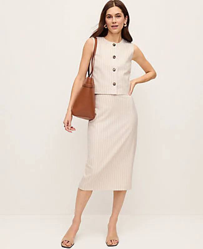 Ann Taylor The Clean Pencil Skirt in Pinstripe made by Ann Taylor