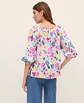 Ann Taylor Weekend Floral Linen Blend Blouse sold by Ann Taylor product image thumbnail 2
