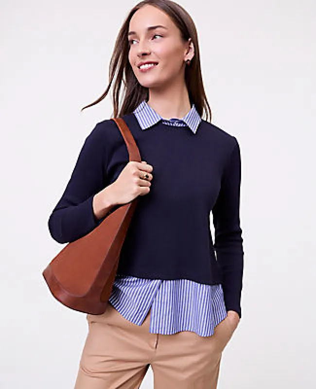 Ann Taylor Weekend Layered Mix Media Top made by Ann Taylor