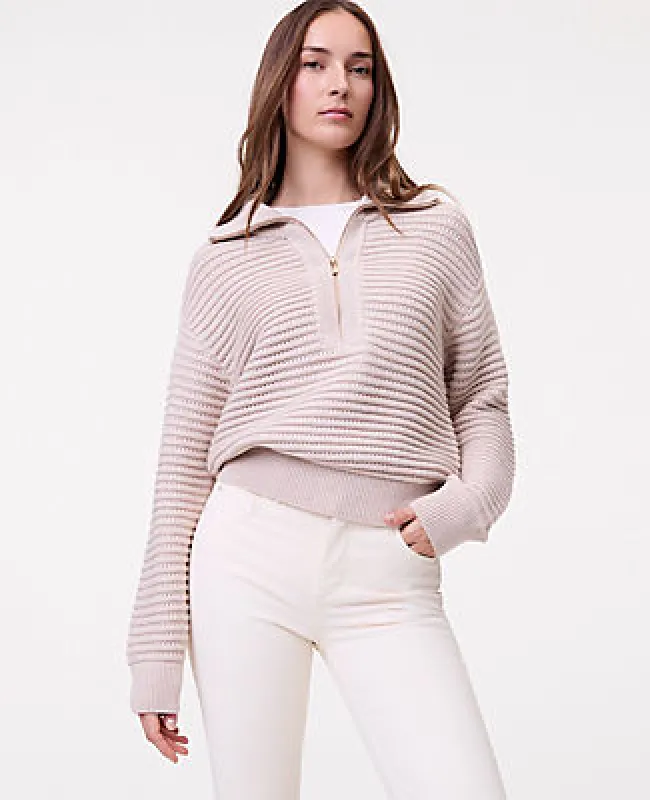 Ann Taylor Weekend Textured Stitch Half-Zip Sweater made by Ann Taylor
