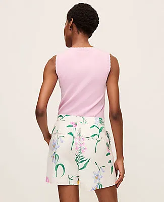 Ann Taylor The Petite Floral Pleated Short in Linen Blend sold by Ann Taylor product image thumbnail 2