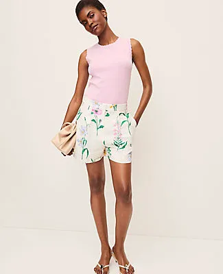Ann Taylor The Petite Floral Pleated Short in Linen Blend sold by Ann Taylor product image thumbnail 3