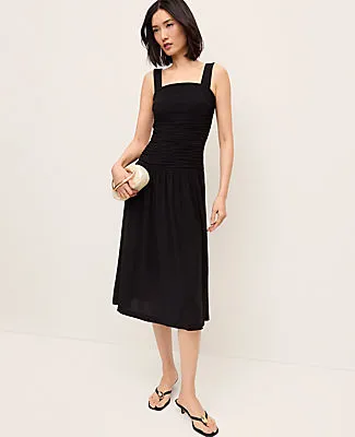 Ann Taylor Petite Ruched Knit Midi Dress sold by Ann Taylor